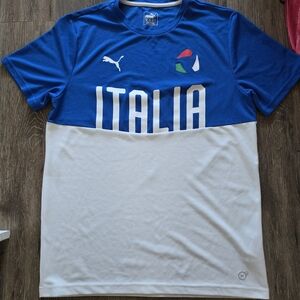 Puma Blue and White Crew Neck Shirt